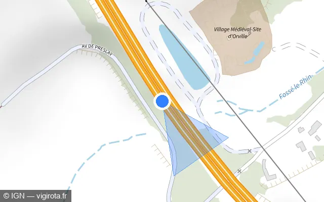Vue plan de l'emplacement du radar discriminant à Louvres