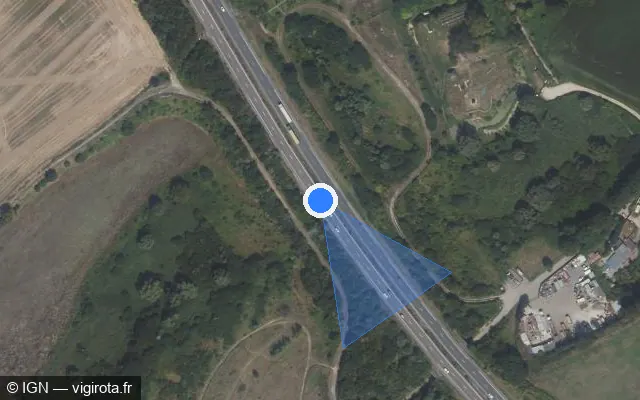 Vue satellite de l'emplacement du radar discriminant à Louvres