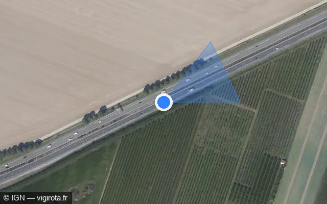 Vue satellite de l'emplacement du radar discriminant à Attainville