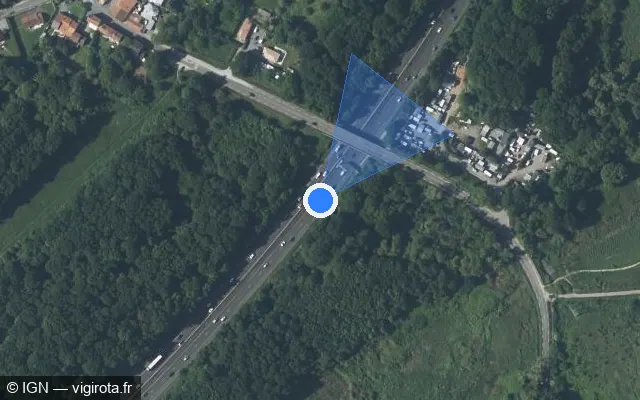 Vue satellite de l'emplacement du radar discriminant à Les Sorinières