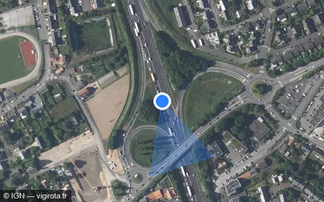 Vue satellite de l'emplacement du radar discriminant à Sainte-Luce-sur-Loire