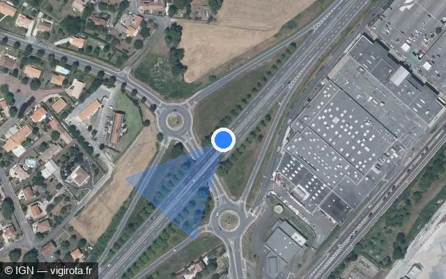 Vue satellite de l'emplacement du radar discriminant à La Couronne