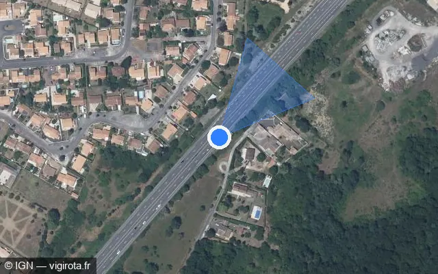 Vue satellite de l'emplacement du radar discriminant à Saint-Yrieix-sur-Charente