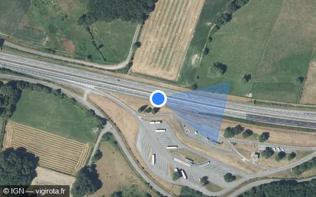 Vue satellite de l'emplacement du radar discriminant à Saint-Vaury