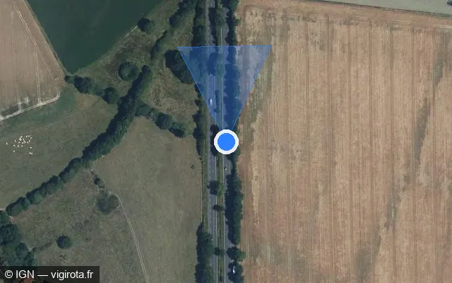 Vue satellite de l'emplacement du radar discriminant à Bellevigny