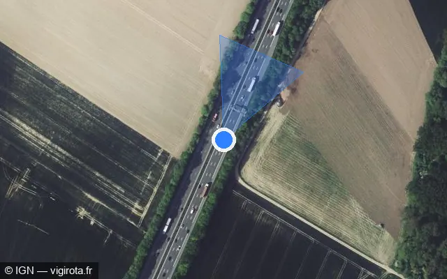 Vue satellite de l'emplacement du radar discriminant à Phalempin