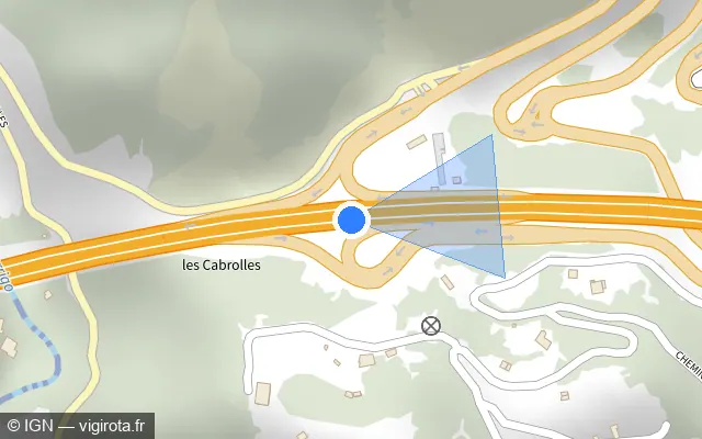 Vue plan de l'emplacement du radar discriminant à Menton