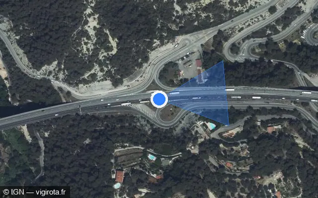 Vue satellite de l'emplacement du radar discriminant à Menton