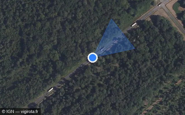 Vue satellite de l'emplacement du radar discriminant à Vouzeron