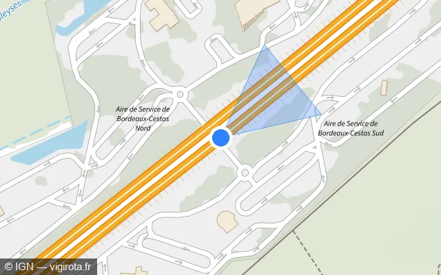 Vue plan de l'emplacement du radar discriminant à Cestas