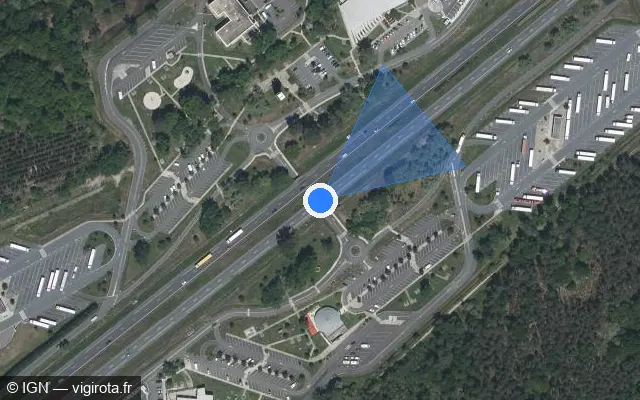 Vue satellite de l'emplacement du radar discriminant à Cestas