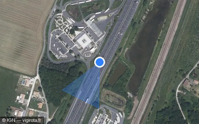 Vue satellite de l'emplacement du radar discriminant à Cubzac-les-Ponts