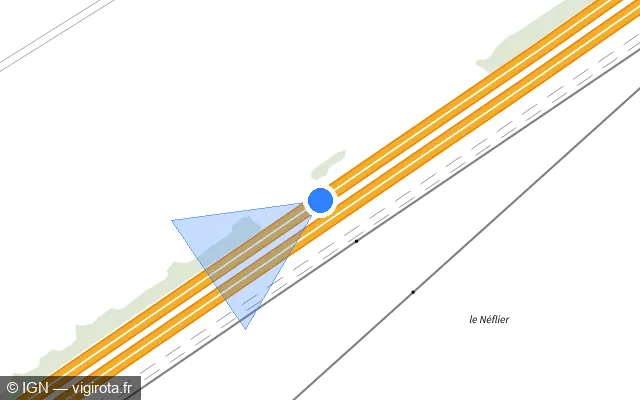 Vue plan de l'emplacement du radar discriminant à Chamant