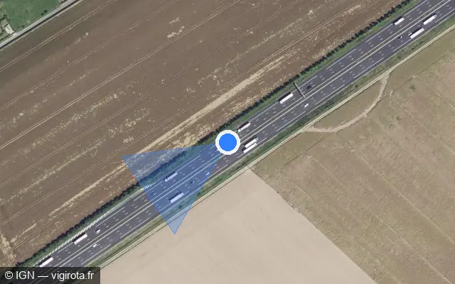 Vue satellite de l'emplacement du radar discriminant à Chamant
