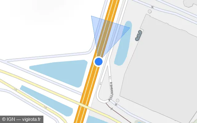 Vue plan de l'emplacement du radar discriminant à Ève