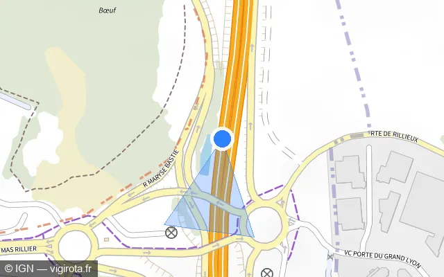 Vue plan de l'emplacement du radar discriminant à Neyron