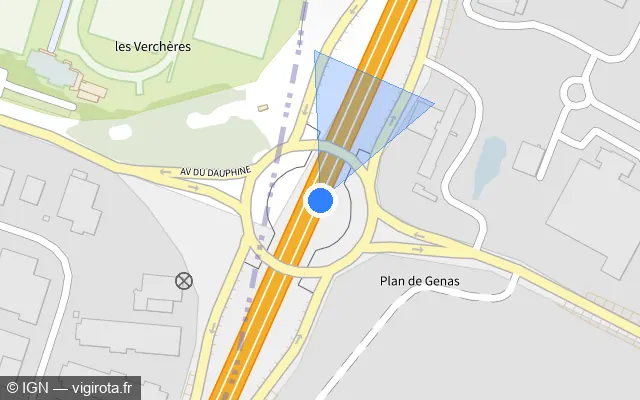Vue plan de l'emplacement du radar discriminant à Chassieu