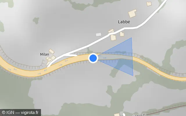 Vue plan de l'emplacement du radar discriminant à Joux
