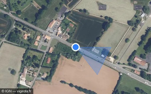Vue satellite de l'emplacement du radar discriminant à Maisonnay