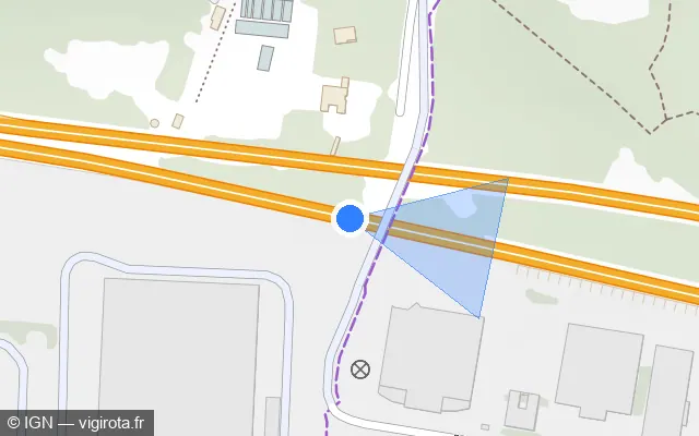 Vue plan de l'emplacement du radar discriminant à Fleury-Mérogis