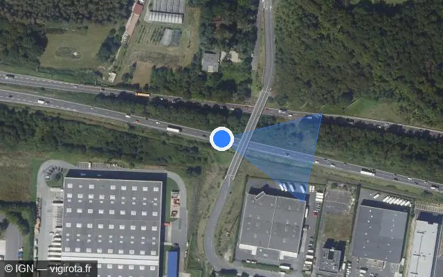 Vue satellite de l'emplacement du radar discriminant à Fleury-Mérogis