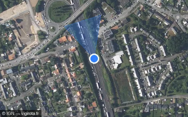 Vue satellite de l'emplacement du radar discriminant à Sainte-Luce-sur-Loire
