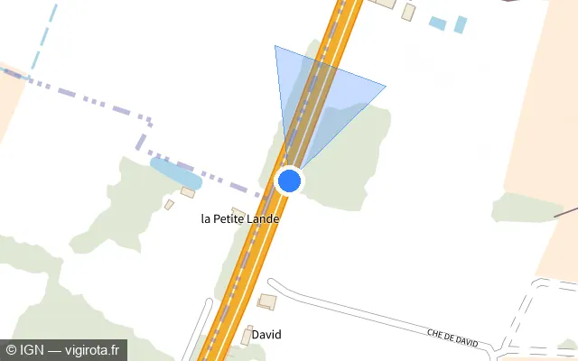 Vue plan de l'emplacement du radar discriminant à Virsac