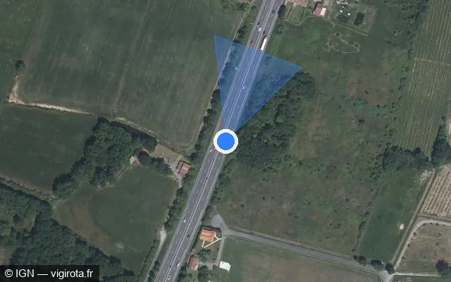 Vue satellite de l'emplacement du radar discriminant à Virsac