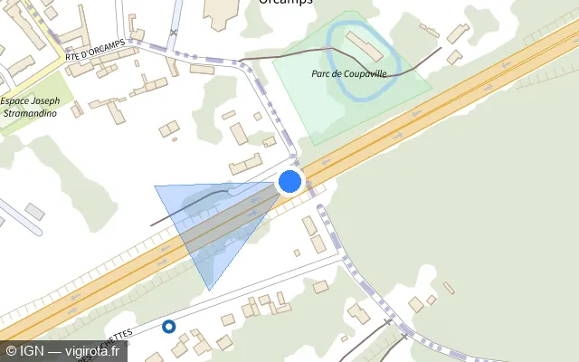 Vue plan de l'emplacement du radar discriminant à Belleu
