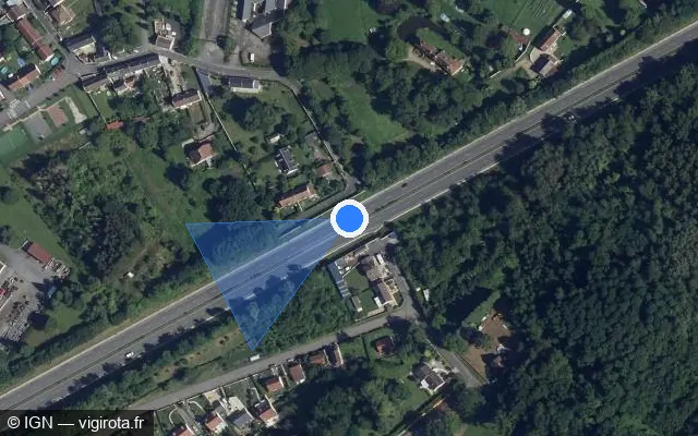 Vue satellite de l'emplacement du radar discriminant à Belleu