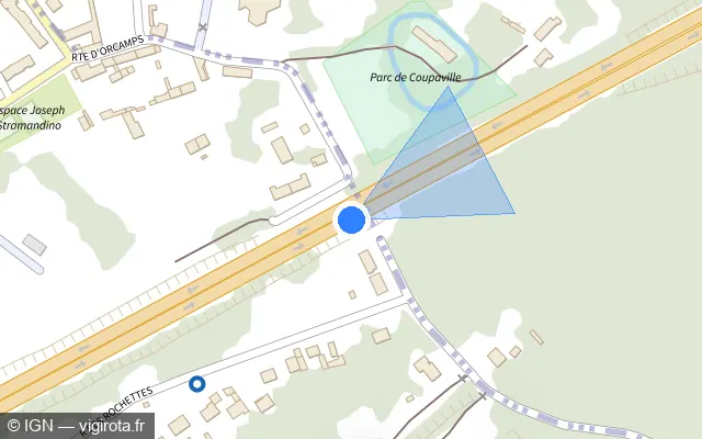 Vue plan de l'emplacement du radar discriminant à Belleu
