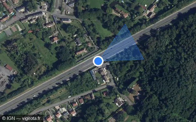 Vue satellite de l'emplacement du radar discriminant à Belleu