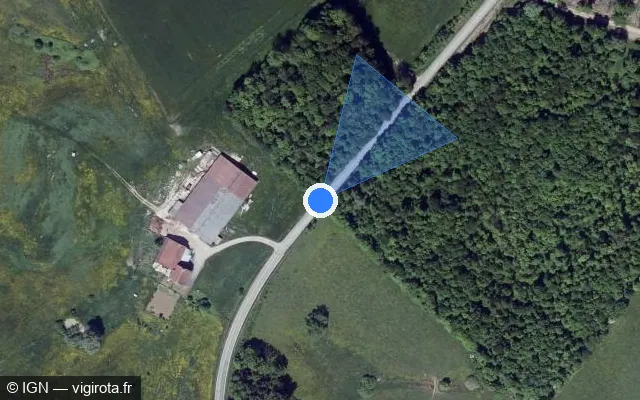 Vue satellite de l'emplacement du radar discriminant à Lépron-les-Vallées