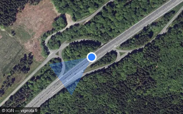 Vue satellite de l'emplacement du radar discriminant à La Chapelle