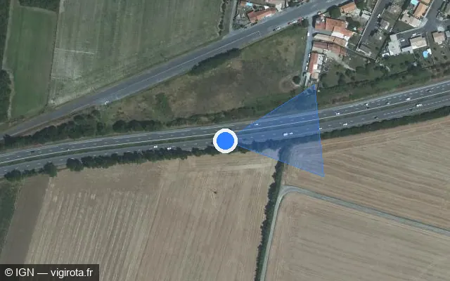 Vue satellite de l'emplacement du radar discriminant à Sainte-Soulle