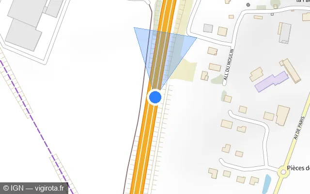 Vue plan de l'emplacement du radar discriminant à Chevanceaux