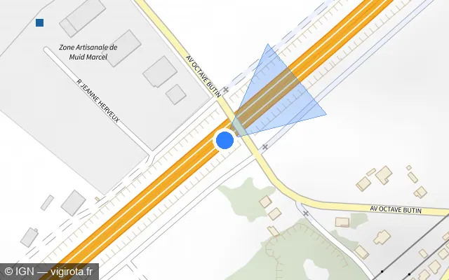 Vue plan de l'emplacement du radar discriminant à Margny-lès-Compiègne