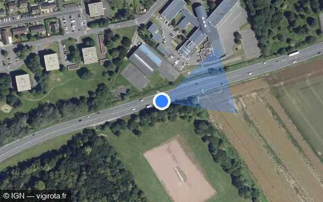 Vue satellite de l'emplacement du radar discriminant à Creil
