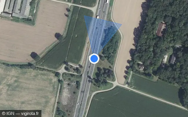 Vue satellite de l'emplacement du radar discriminant à Ostheim