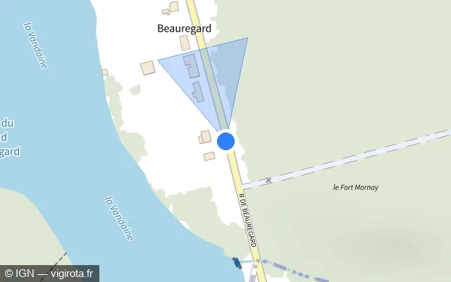 Vue plan de l'emplacement du radar discriminant à Lessard-le-National