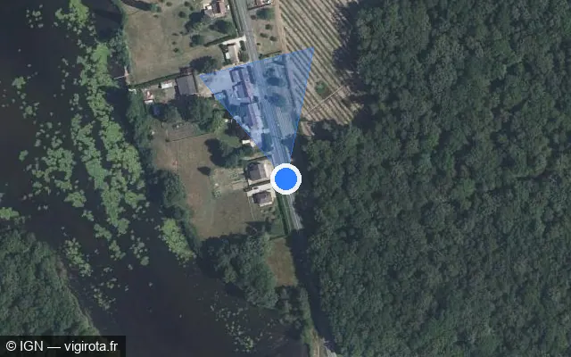 Vue satellite de l'emplacement du radar discriminant à Lessard-le-National