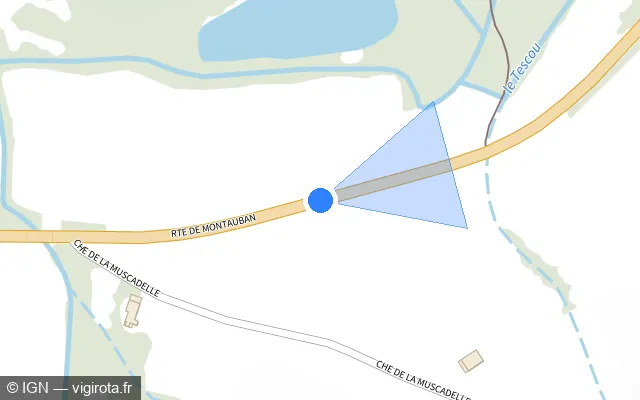 Vue plan de l'emplacement du radar discriminant à Lisle-sur-Tarn