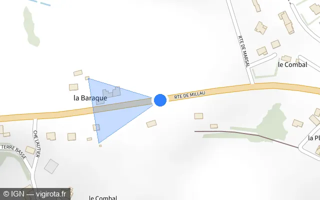 Vue plan de l'emplacement du radar discriminant à Bellegarde-Marsal