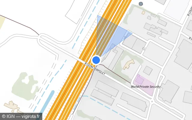 Vue plan de l'emplacement du radar discriminant à Pia
