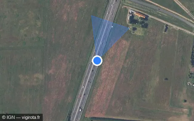 Vue satellite de l'emplacement du radar discriminant à Châtellerault