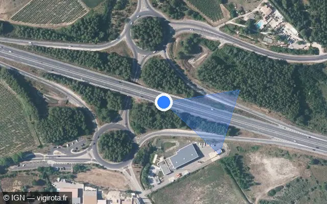 Vue satellite de l'emplacement du radar discriminant à Saint-Paul-et-Valmalle