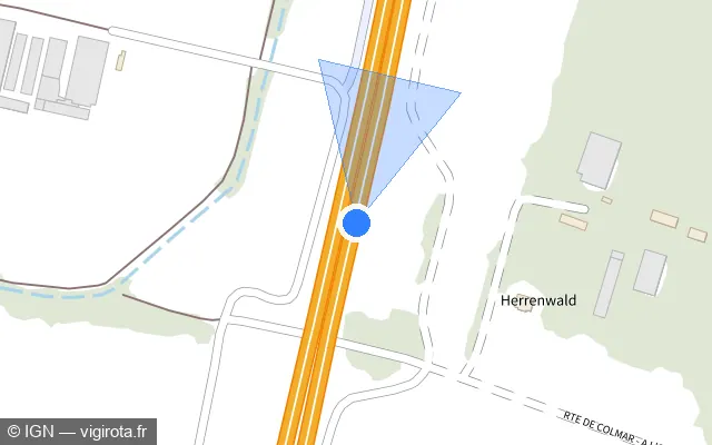 Vue plan de l'emplacement du radar discriminant à Ostheim