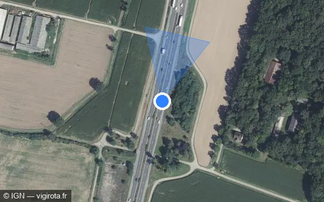 Vue satellite de l'emplacement du radar discriminant à Ostheim