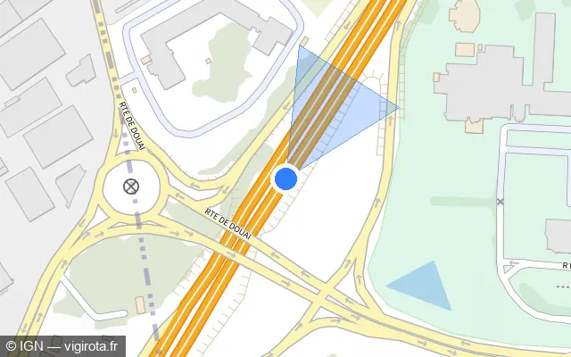 Vue plan de l'emplacement du radar discriminant à Vendeville