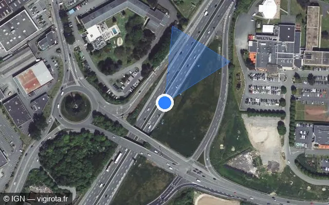Vue satellite de l'emplacement du radar discriminant à Vendeville